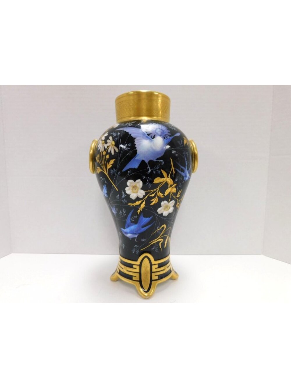 Amphora Teplitz Royal Baun Porcelain Black Vase Gold Gilt Hand Painted DW824